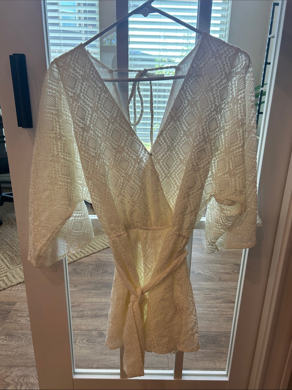 Lace Romper Cover-Up in Cream